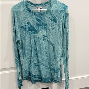 Athleta Blue Swirl Long Sleeve Top